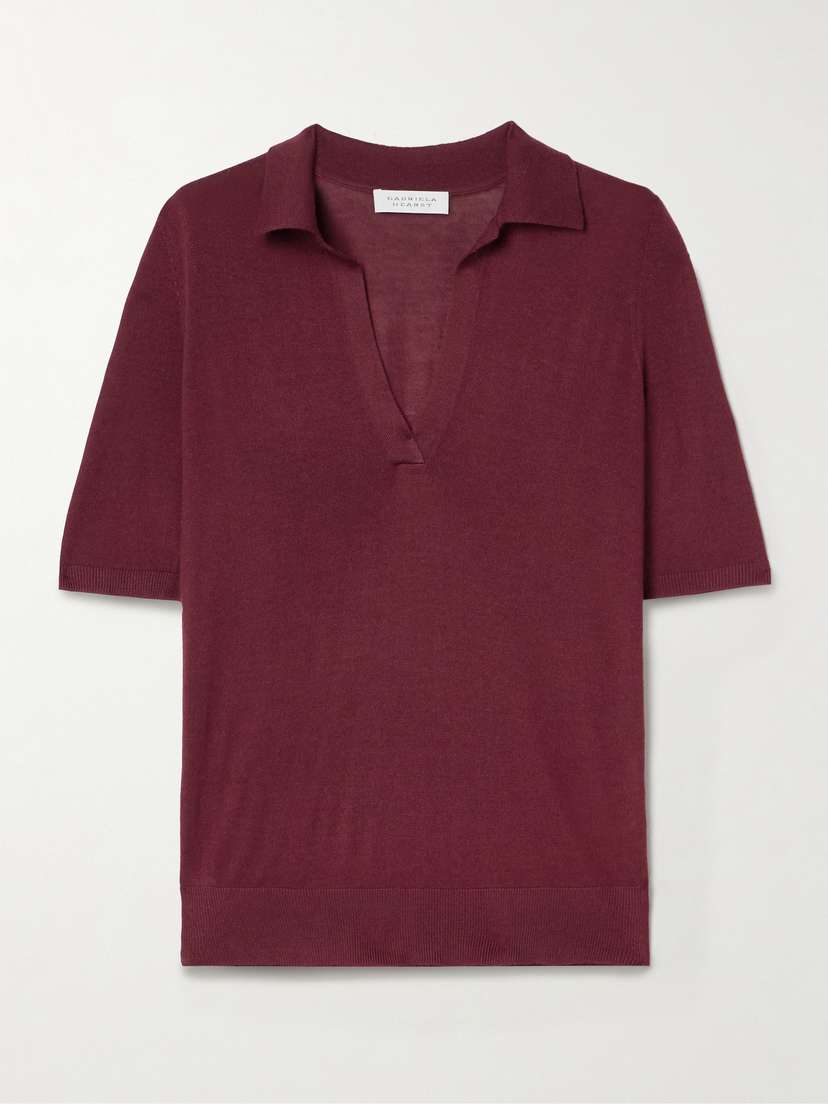 Gabriela Hearst Frank Cashmere And Silk-blend Polo Shirt