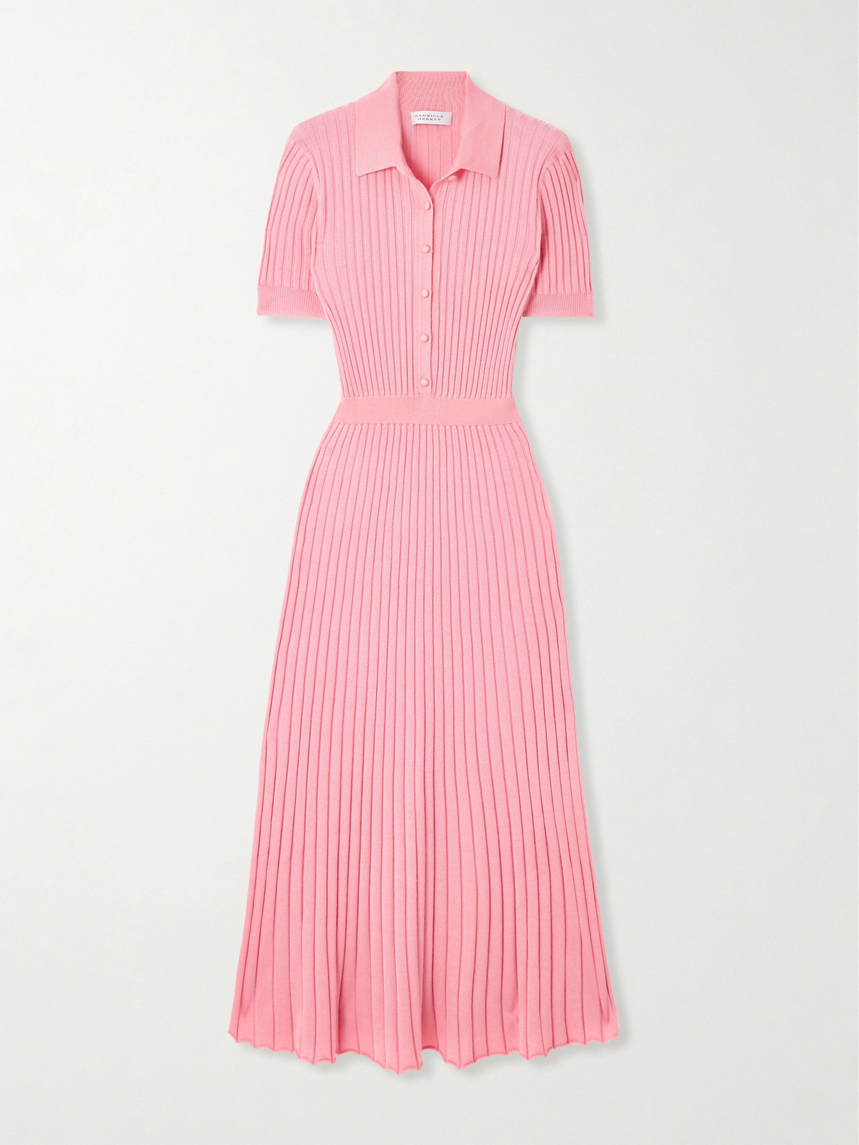 Gabriela Hearst - Amor Ribbed Silk And Cashmere-blend Midi Dress - Pink