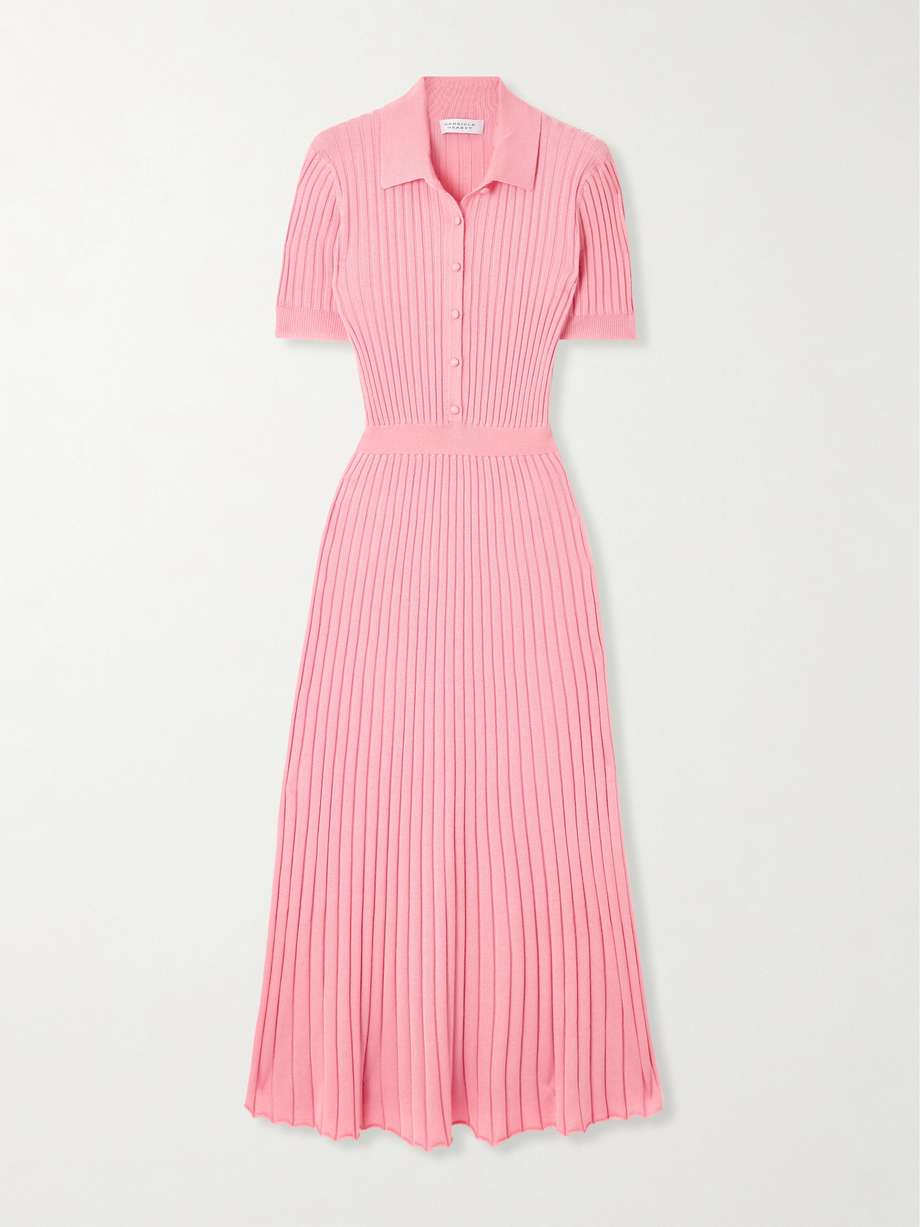 amor ribbed silk and cashmere-blend midi dress