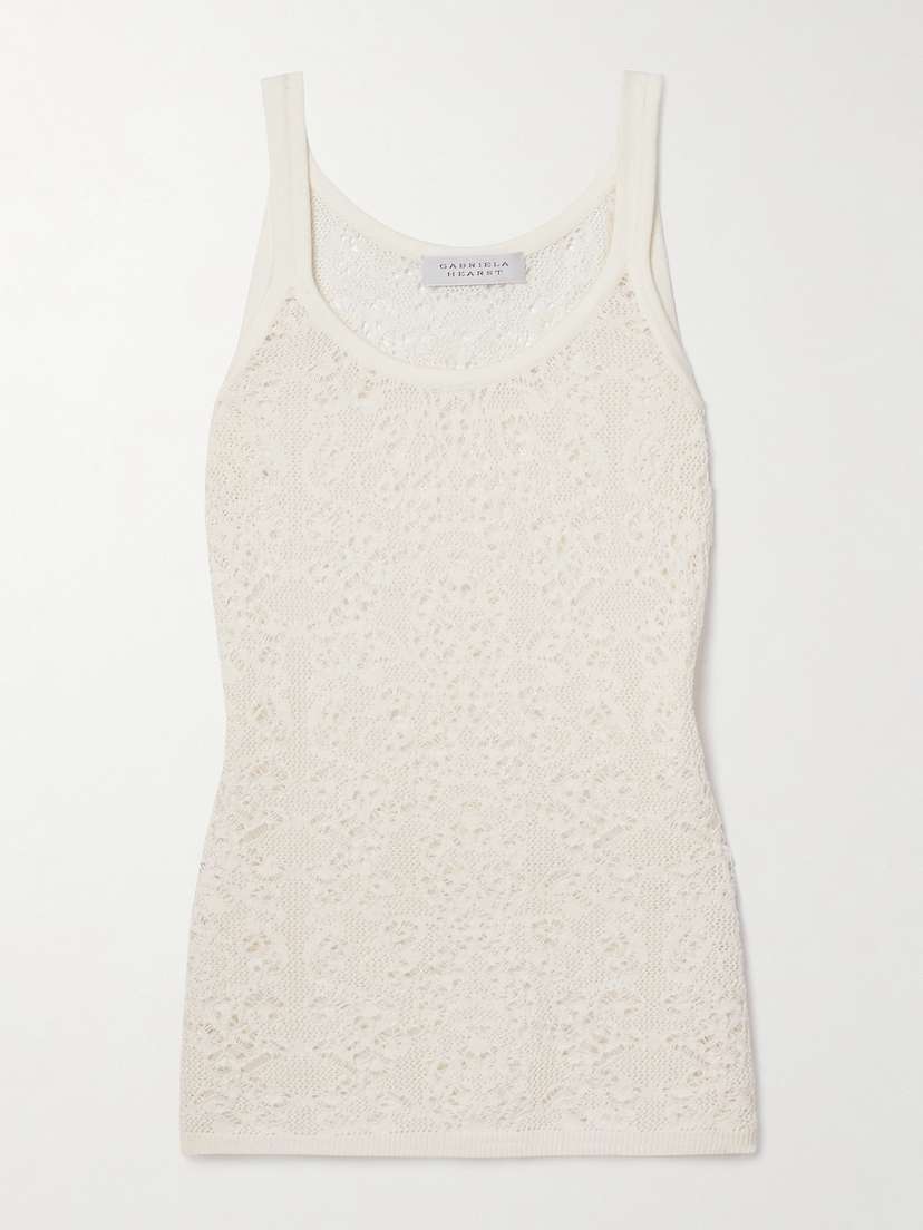 Gabriela Hearst Pontus Crocheted Wool And Silk-blend Tank