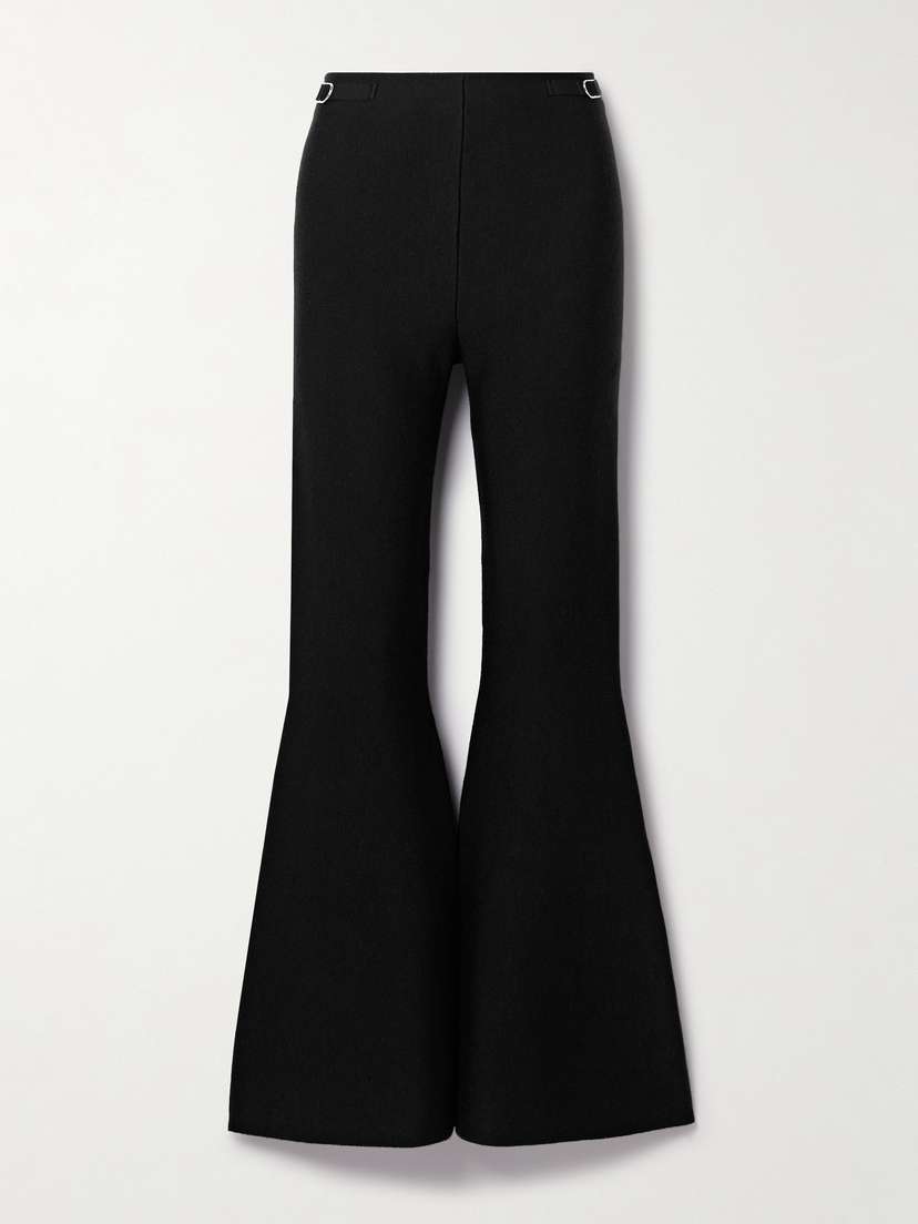Gabriela Hearst Ayala Embellished Wool And Cashmere-blend Flared Pants