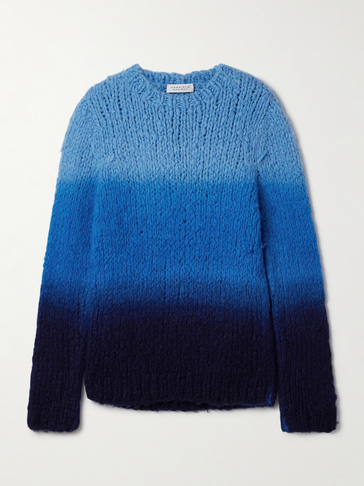 Shop Gabriela Hearst Pallas Dégradé Brushed-cashmere Sweater In Blue