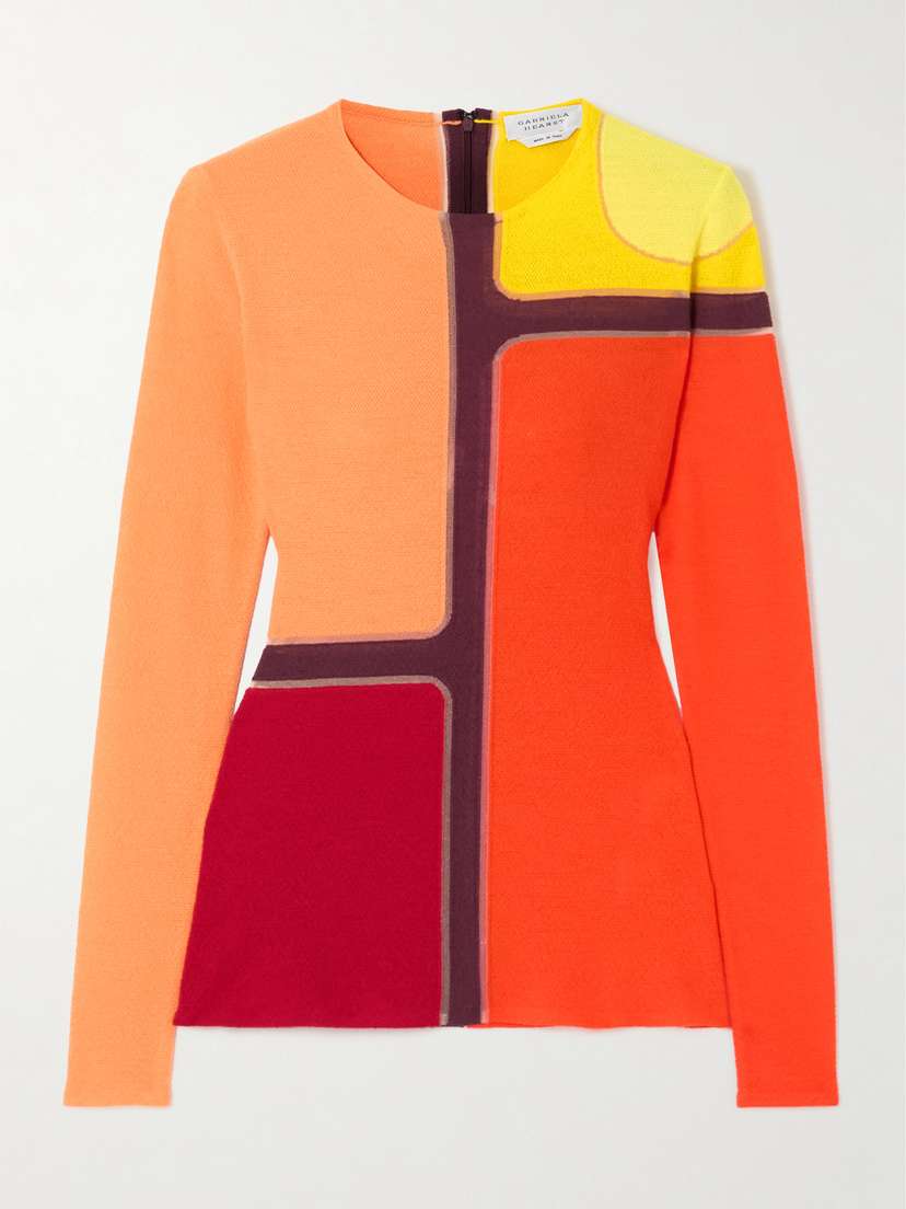 Gabriela Hearst Atreus Paneled Color-block Wool-blend Sweater