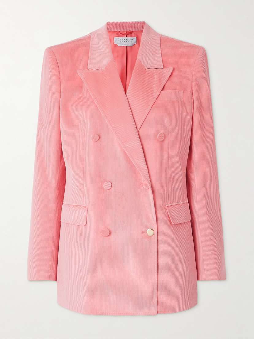 Gabriela Hearst Gavin Double-breasted Cotton-corduroy Blazer