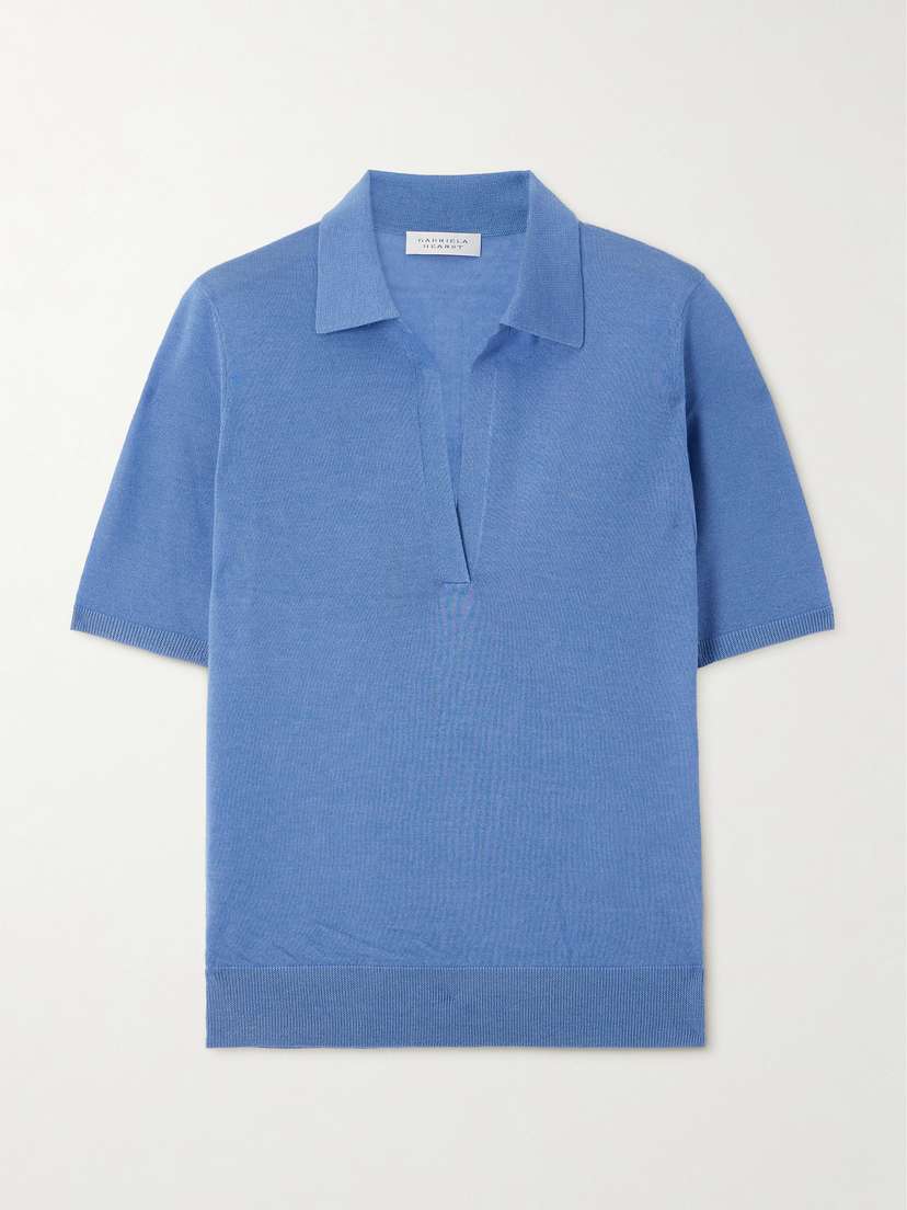 Gabriela Hearst Frank Cashmere And Silk-blend Polo Shirt
