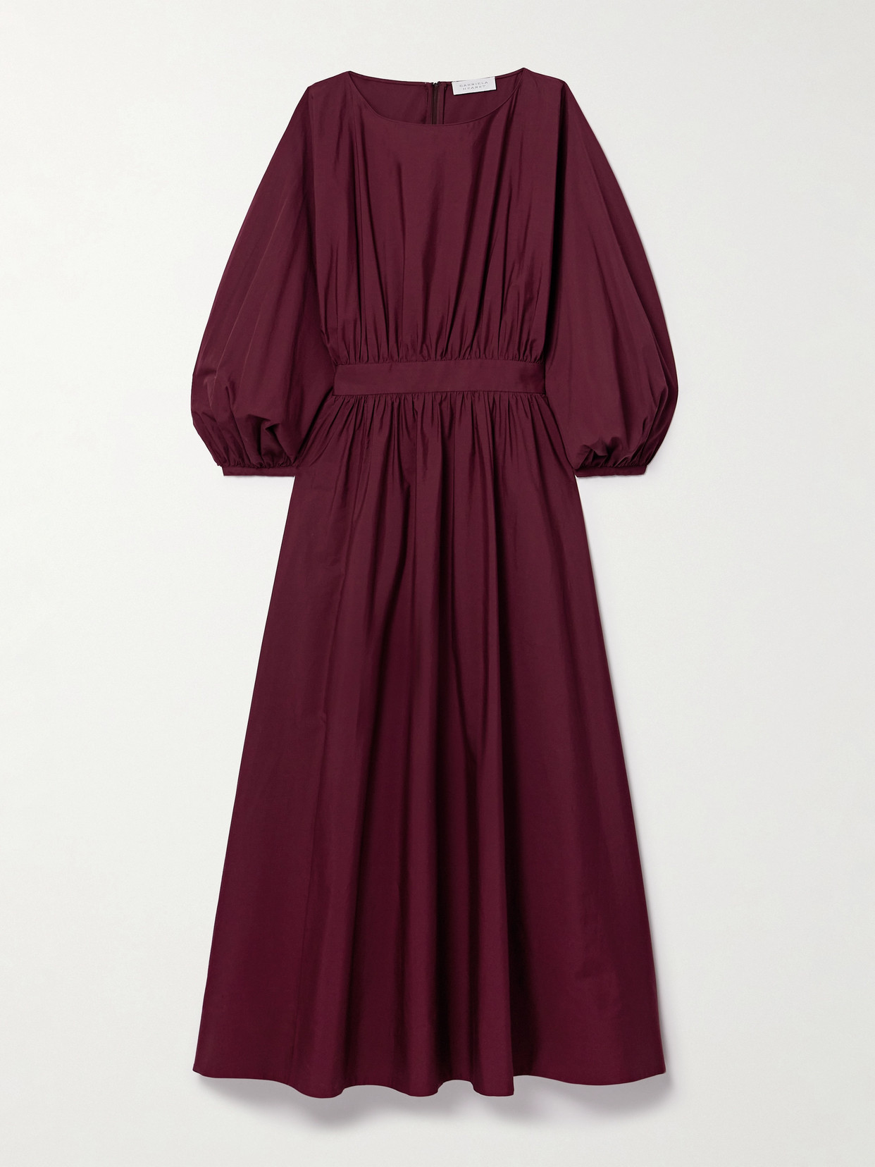 Gabriela Hearst Ahmose Maxi Dress In Bordeaux Sea Island Cotton Poplin In Burgundy