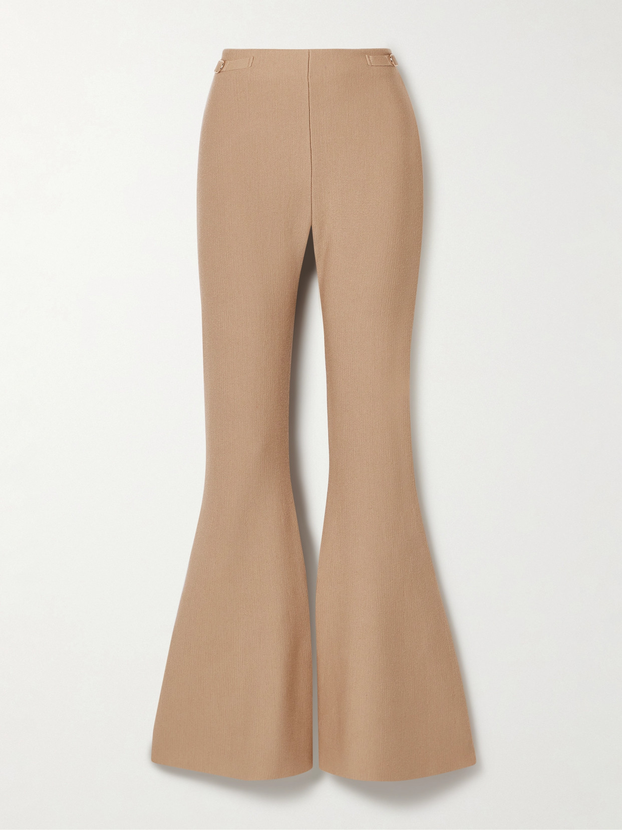 Gabriela Hearst Ayala Embellished Wool And Cashmere-blend Flared Pants In Brown
