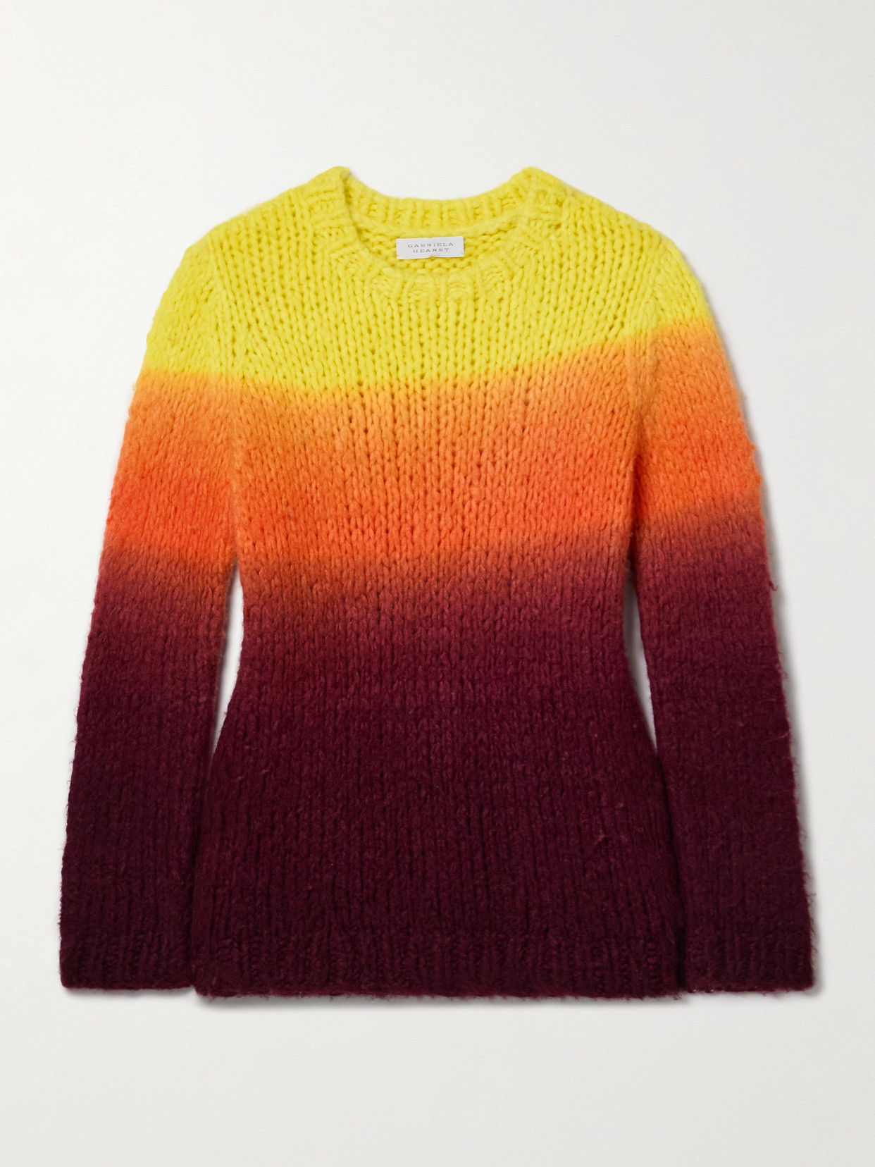 Gabriela Hearst Pallas Knit Sweater In Dip Dye Sunrise Welfat Cashmere In Orange