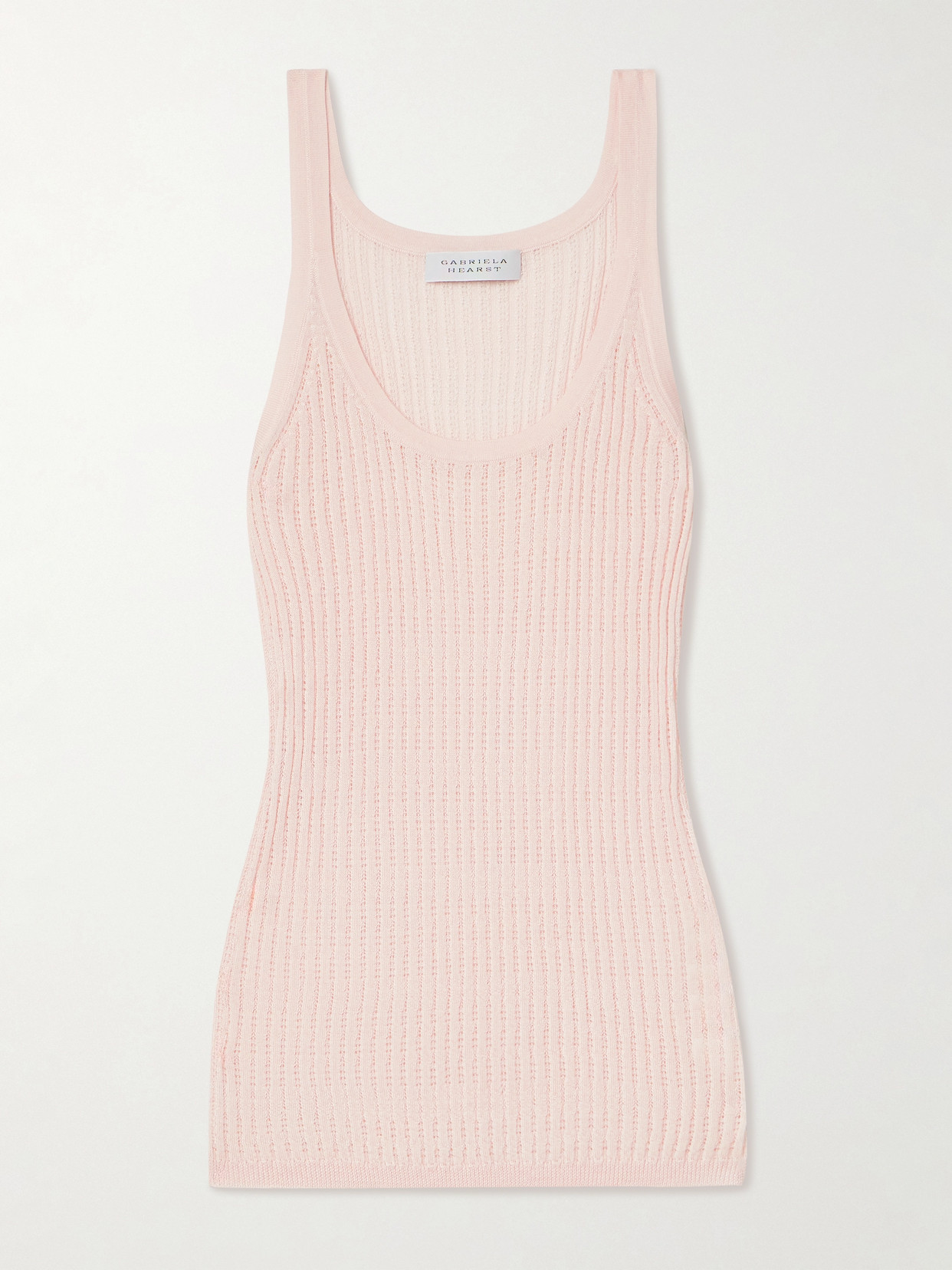 Gabriela Hearst Nevin Pointelle-knit Cashmere And Silk-blend Tank In Pink