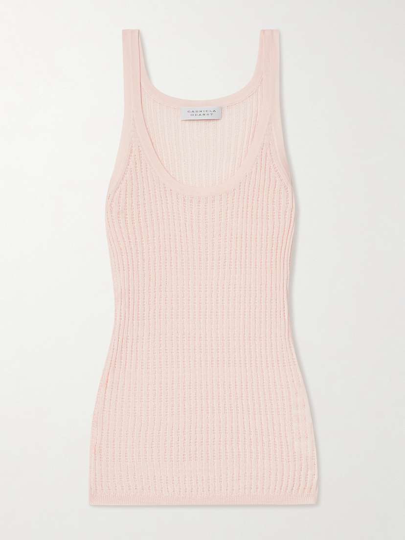 Gabriela Hearst Nevin Pointelle-knit Cashmere And Silk-blend Tank