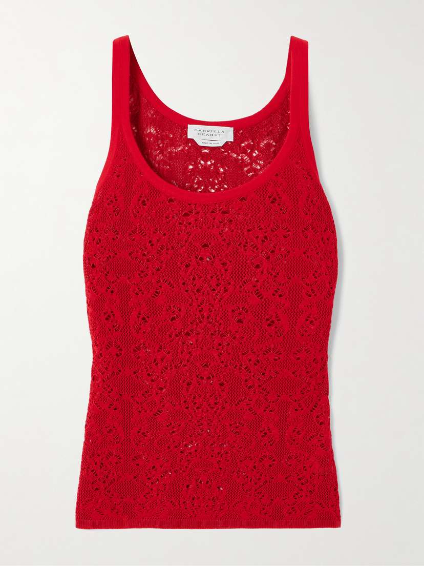 Gabriela Hearst Pontus Crocheted Wool And Silk-blend Tank