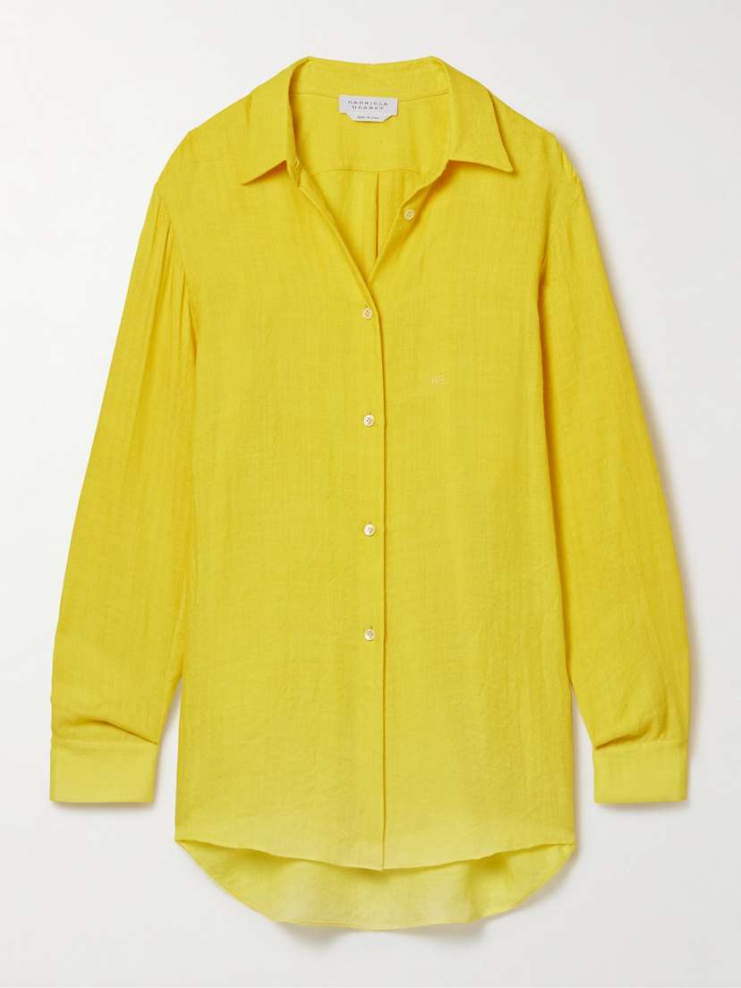 Gabriela Hearst Reyes Herringbone Cashmere And Silk-blend Shirt