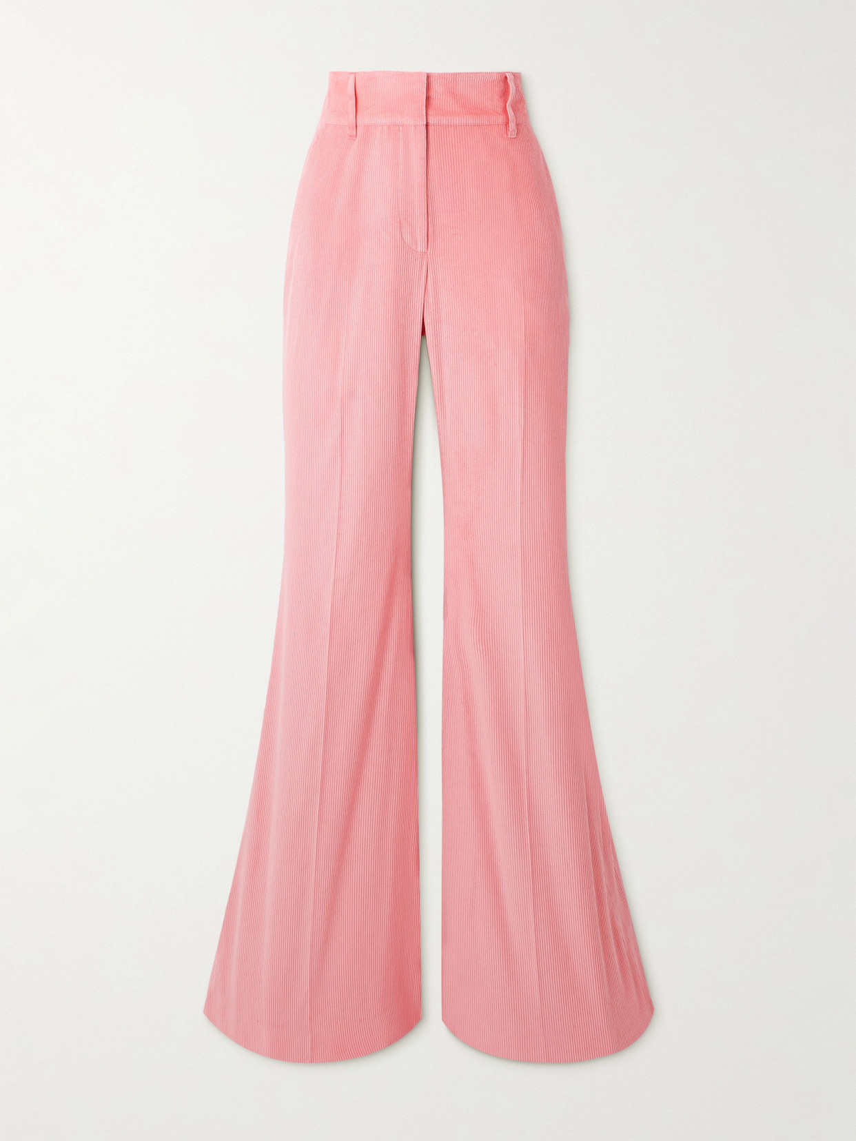 Gabriela Hearst Ianthe Cotton-corduroy Flared Pants In Pink