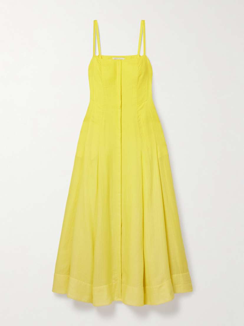 Gabriela Hearst Magritte Herringbone Cashmere And Silk-blend Maxi Dress