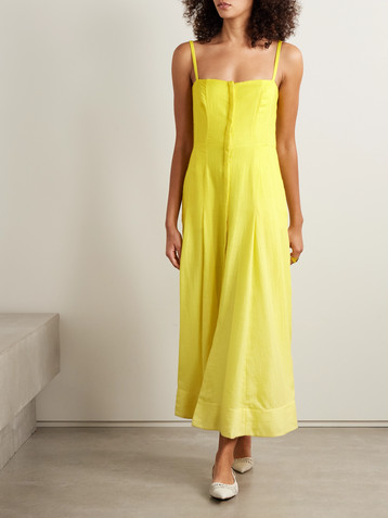 Gabriela Hearst Magritte herringbone cashmere and silk-blend maxi dress
