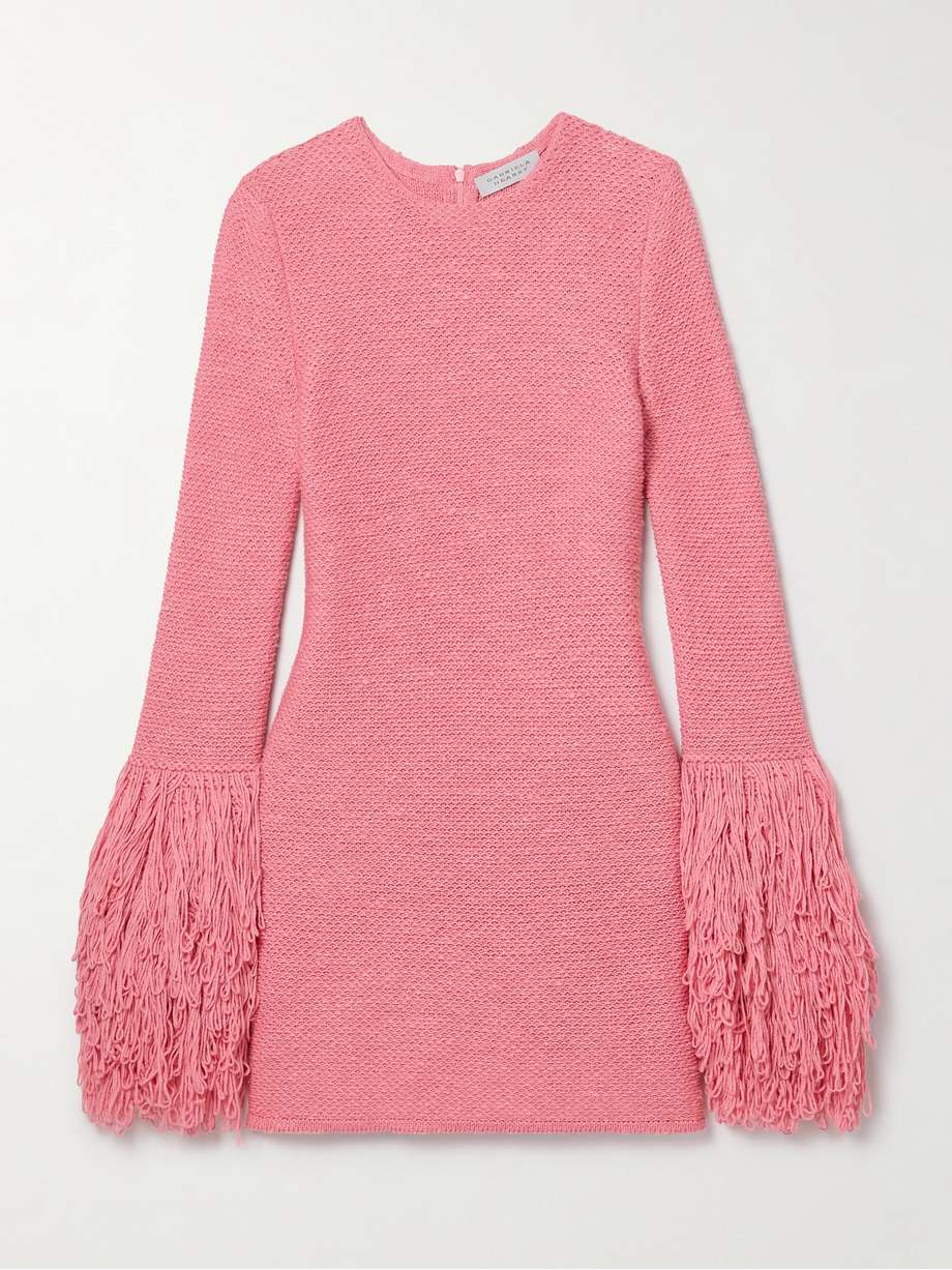 liam fringed cashmere and silk-blend mini dress