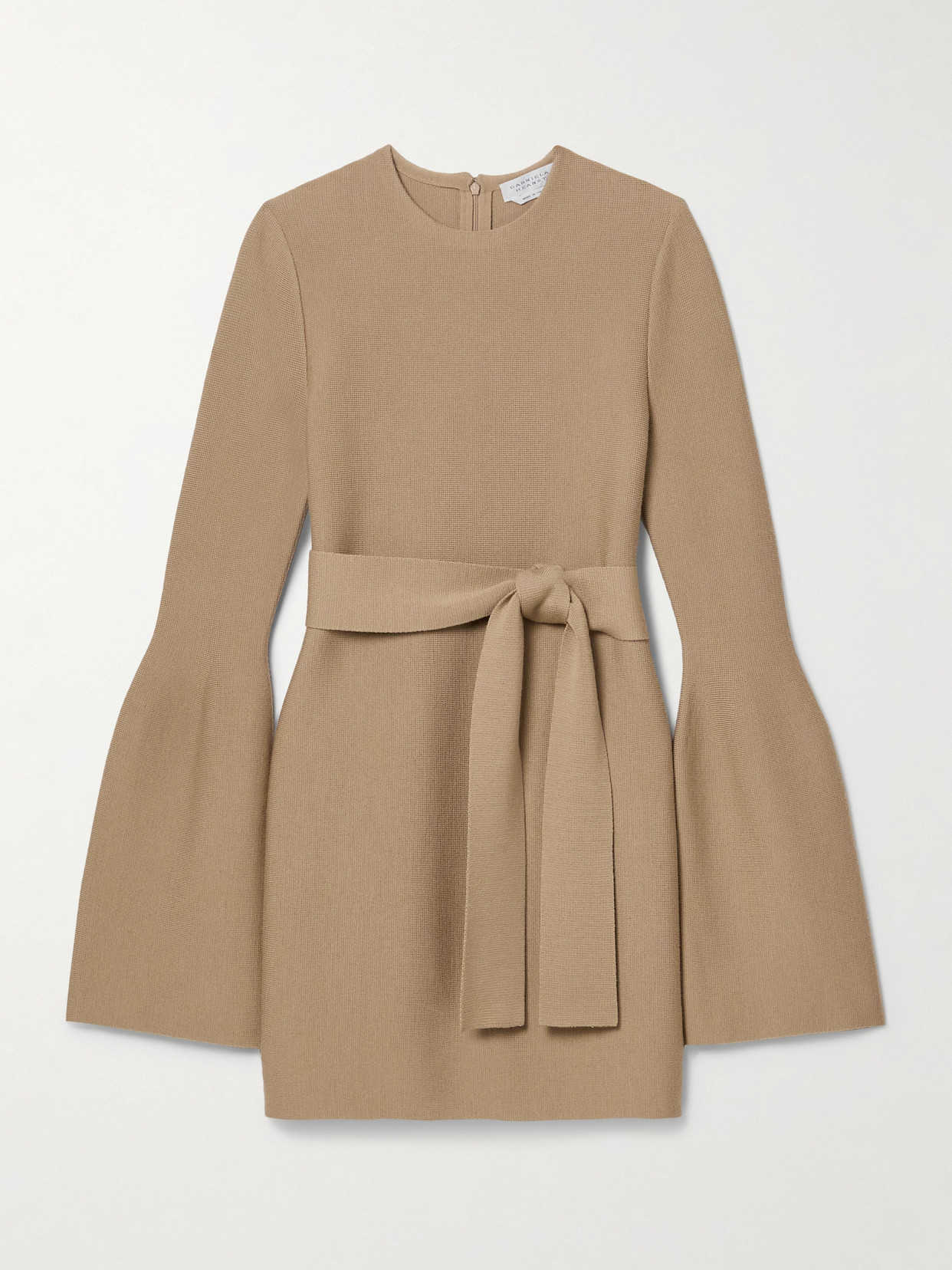 Gabriela Hearst Tenas Belted Wool And Cashmere-blend Mini Dress In Brown