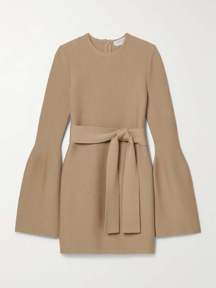 Gabriela Hearst Tenas Belted Wool And Cashmere-blend Mini Dress