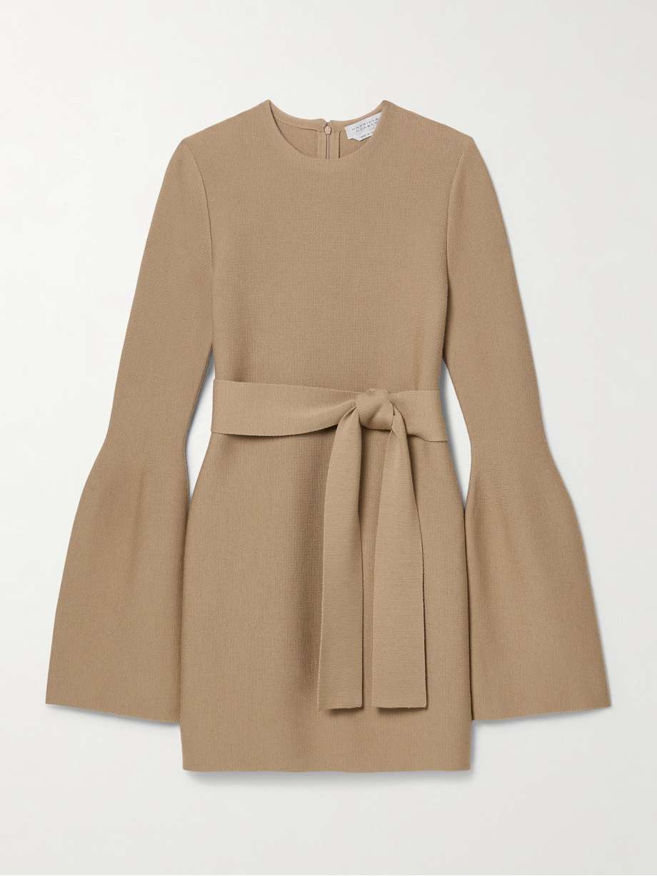 tenas belted wool and cashmere-blend mini dress