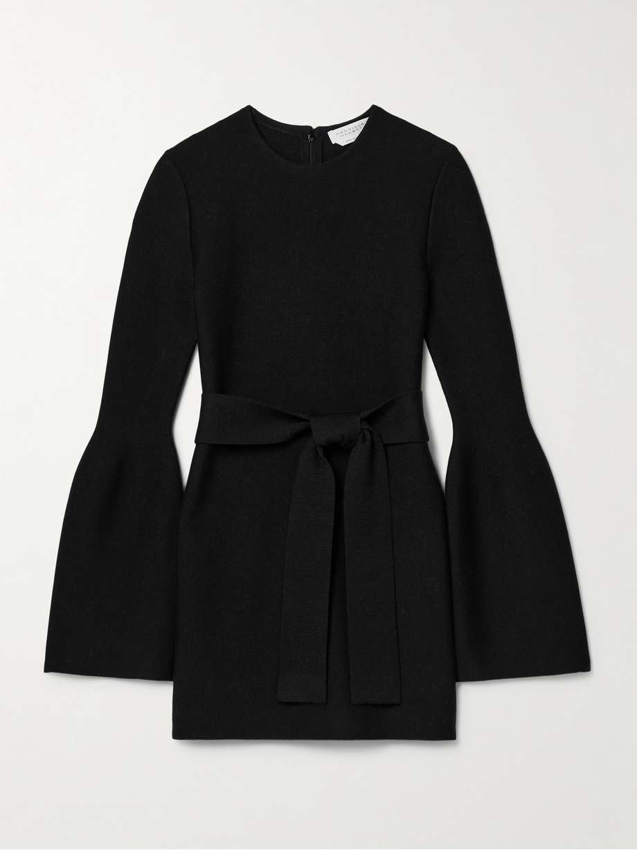 tenas belted wool and cashmere-blend mini dress