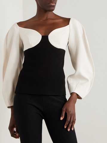 Gabriela Hearst Enoch wool-crepe and silk cropped top