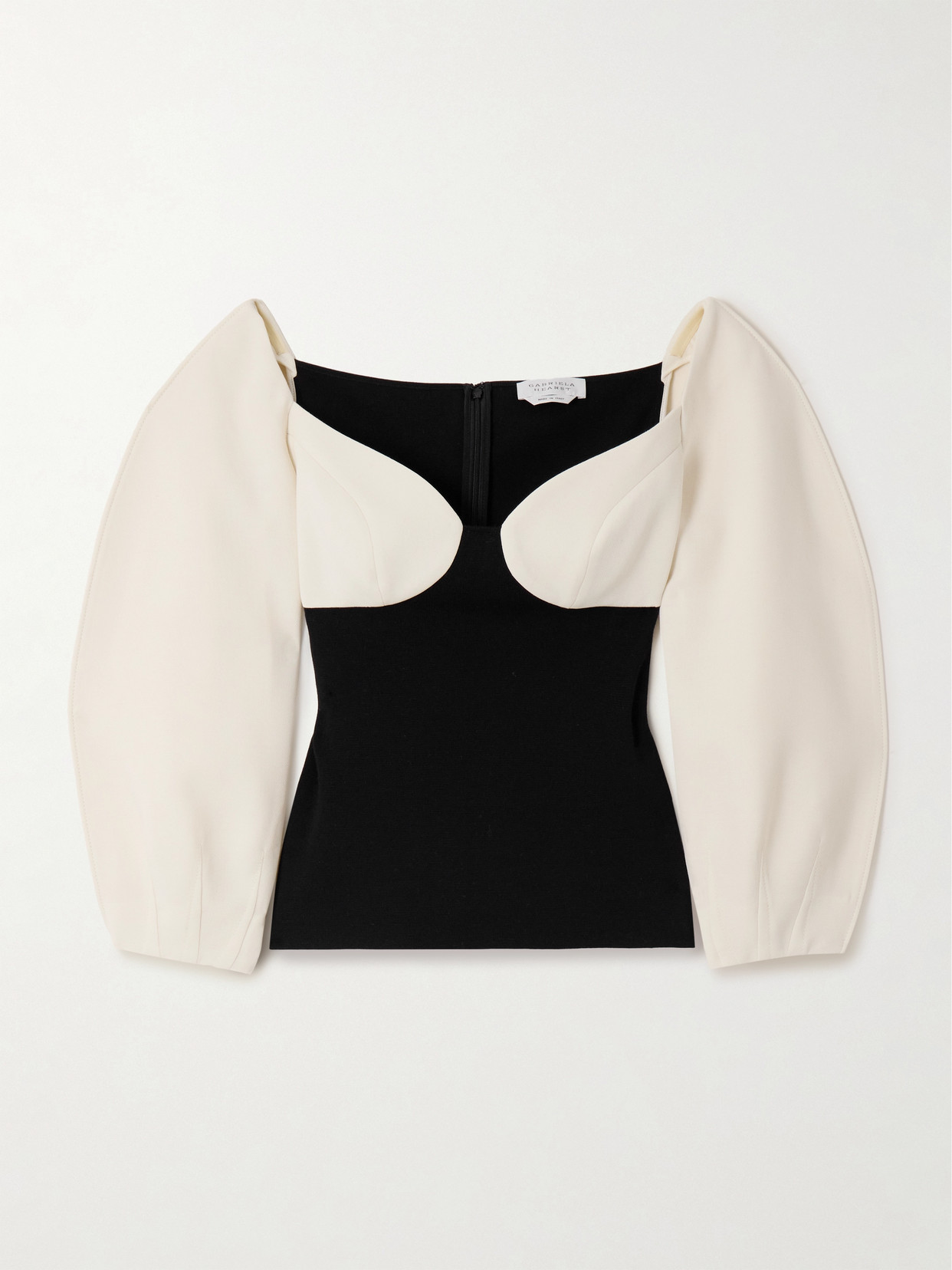 Gabriela Hearst - Enoch Wool-crepe And Silk Cropped Top - Black