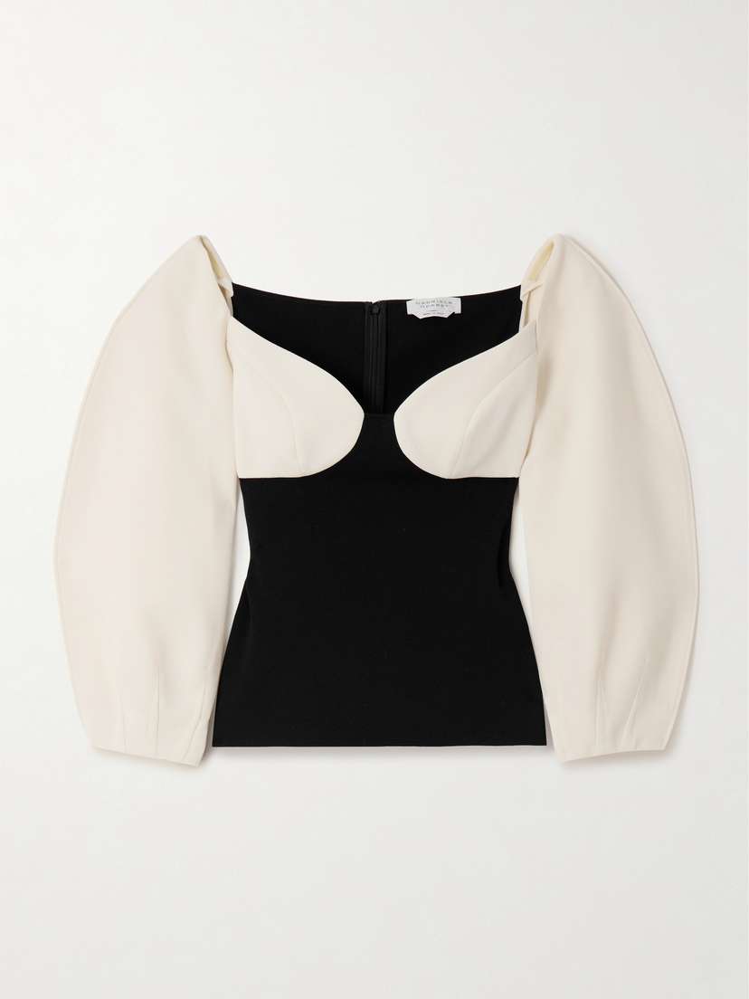 Gabriela Hearst Enoch Wool-crepe And Silk Cropped Top