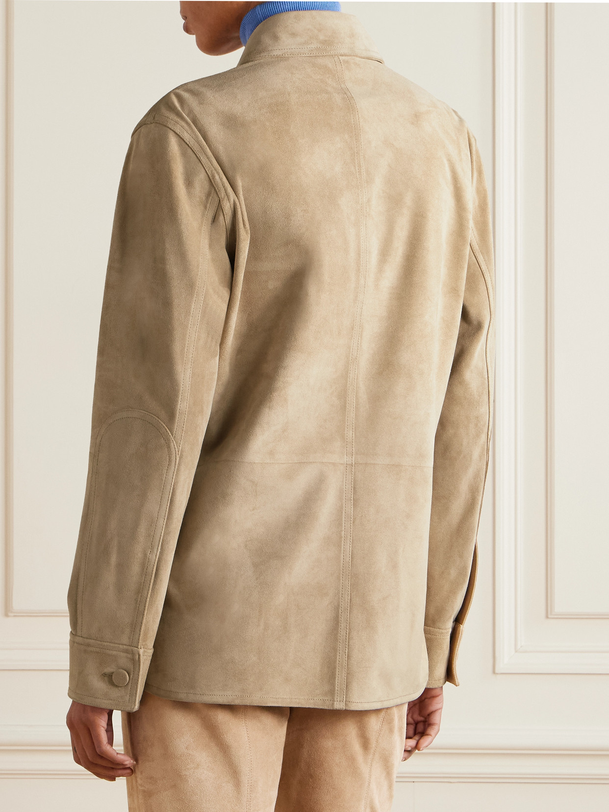 Gabriela Hearst Irene Overshirt In Camel Suede In Brown
