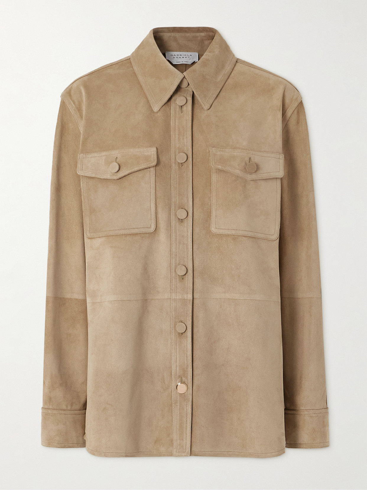 Gabriela Hearst Irene Overshirt In Camel Suede In Brown
