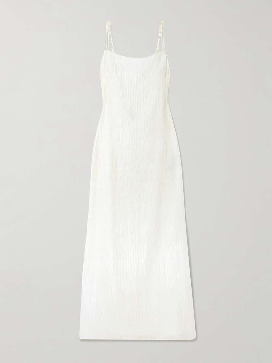 avebury silk-plissé maxi dress