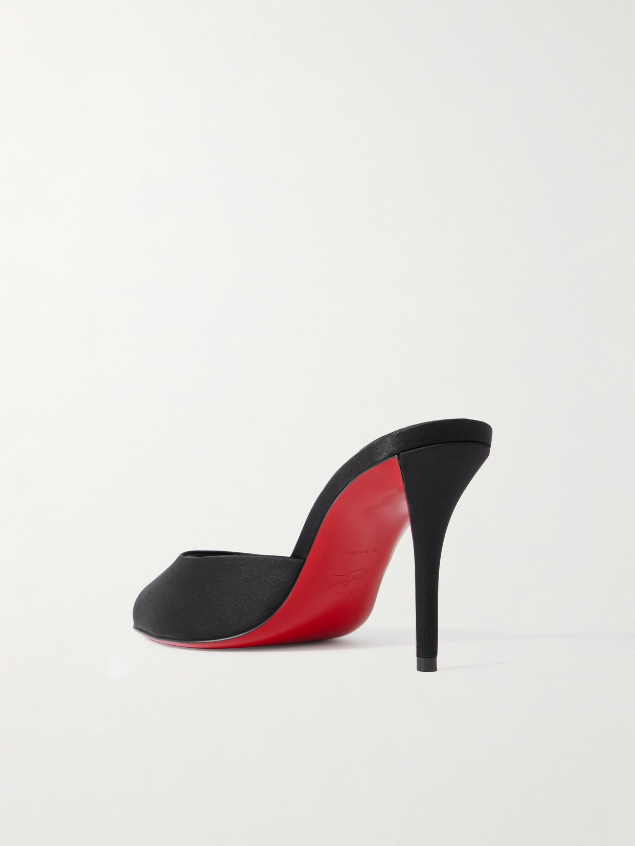 Christian Louboutin Apostropha 80 Satin Mules In Black