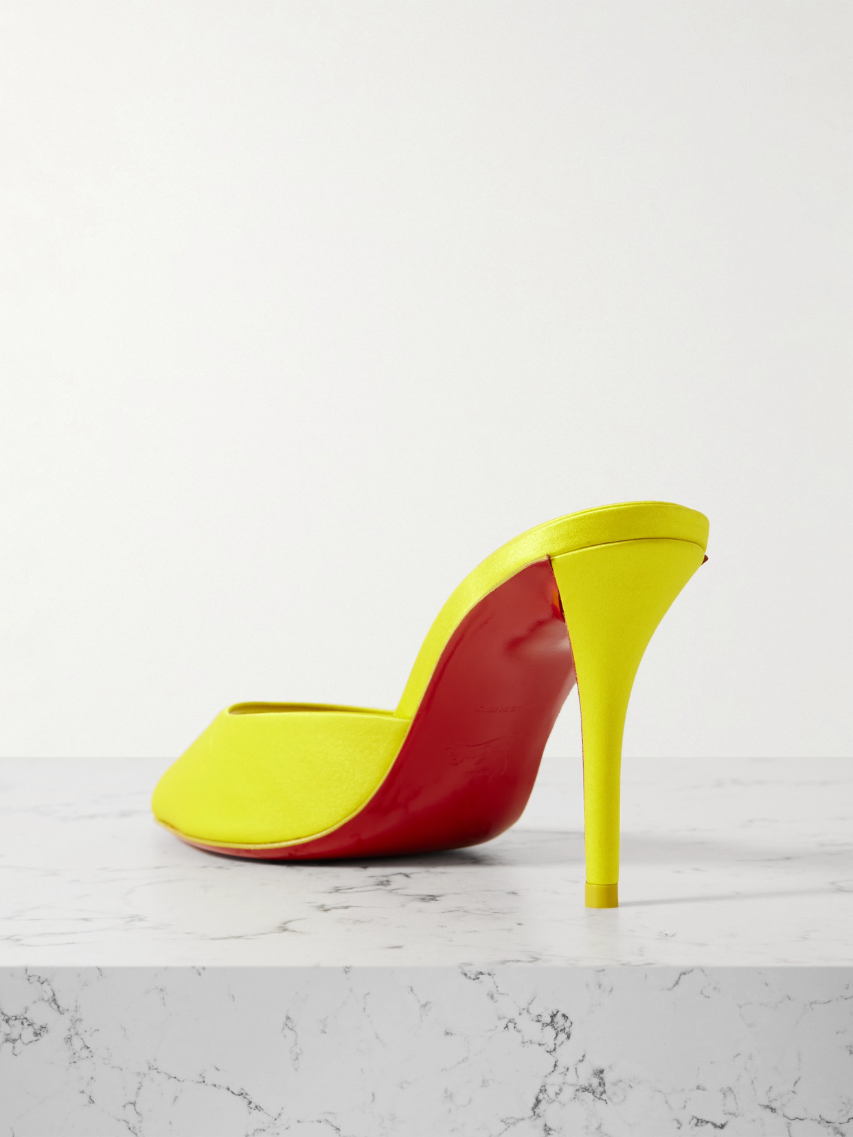 Christian Louboutin Me Dolly 85 Leather Mules In Yellow