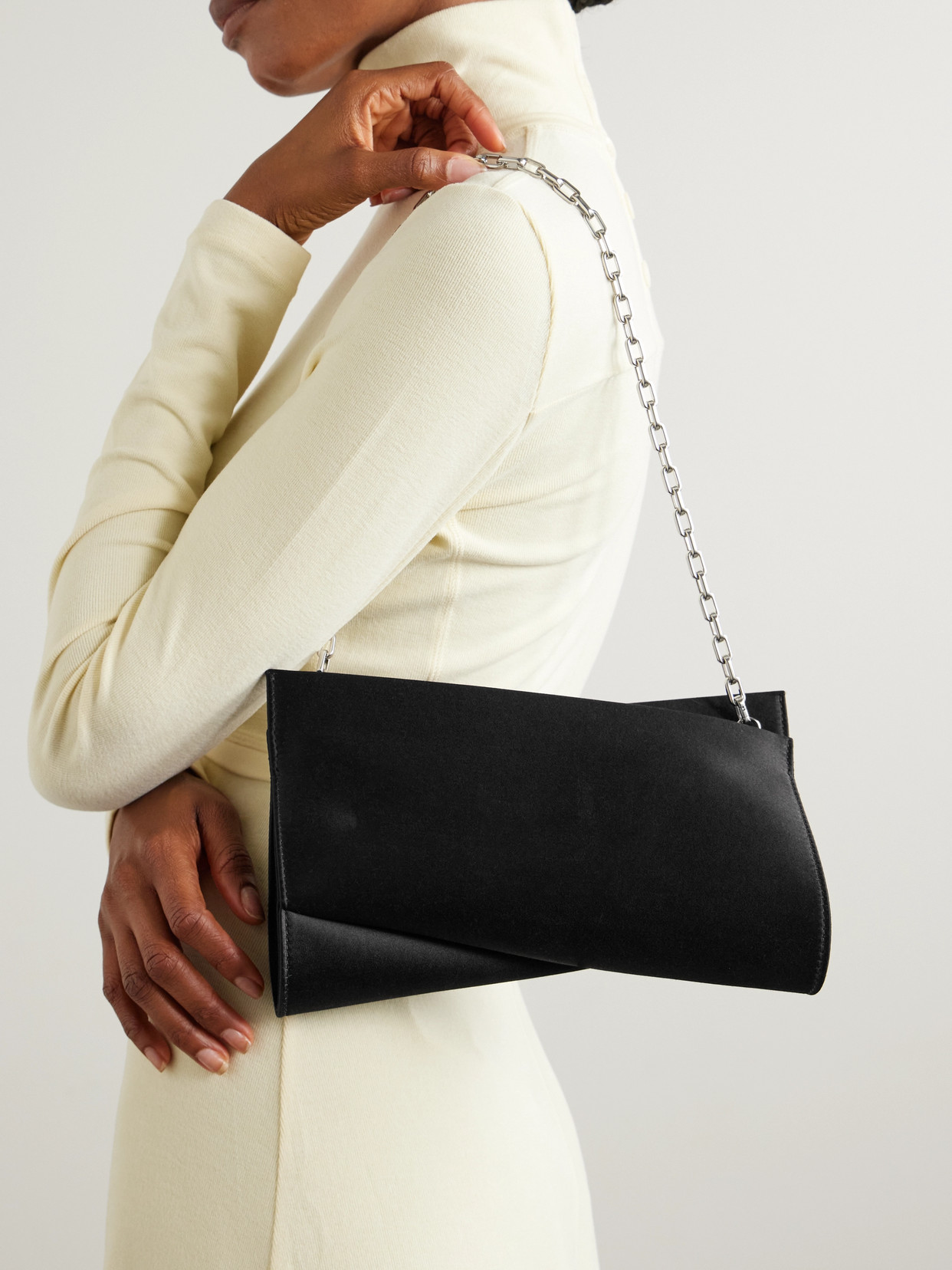 Christian Louboutin Loubitwist Iridescent Leather Clutch Bag In Black