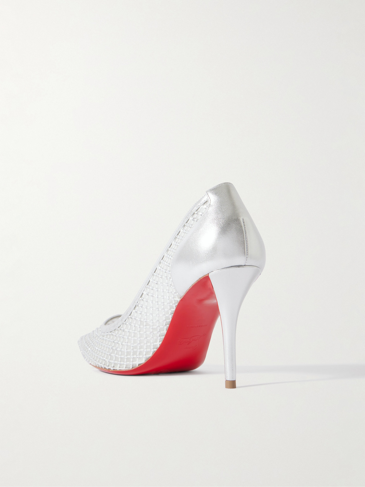 Christian Louboutin Apostropha 80 Crystal-embellished Mesh Pumps In White