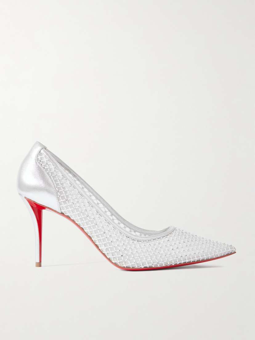 Christian Louboutin Apostropha 80 Crystal-embellished Mesh Pumps