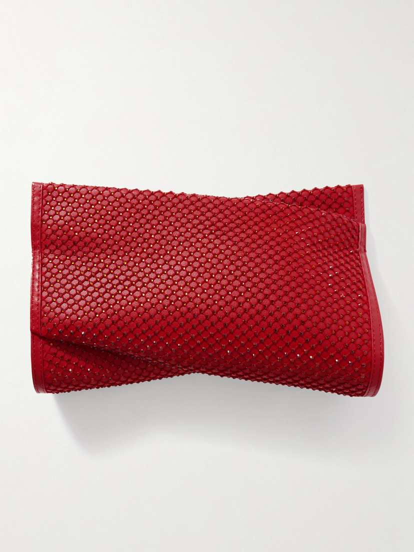 Christian Louboutin Loubitwist Crystal-embellished Leather Clutch