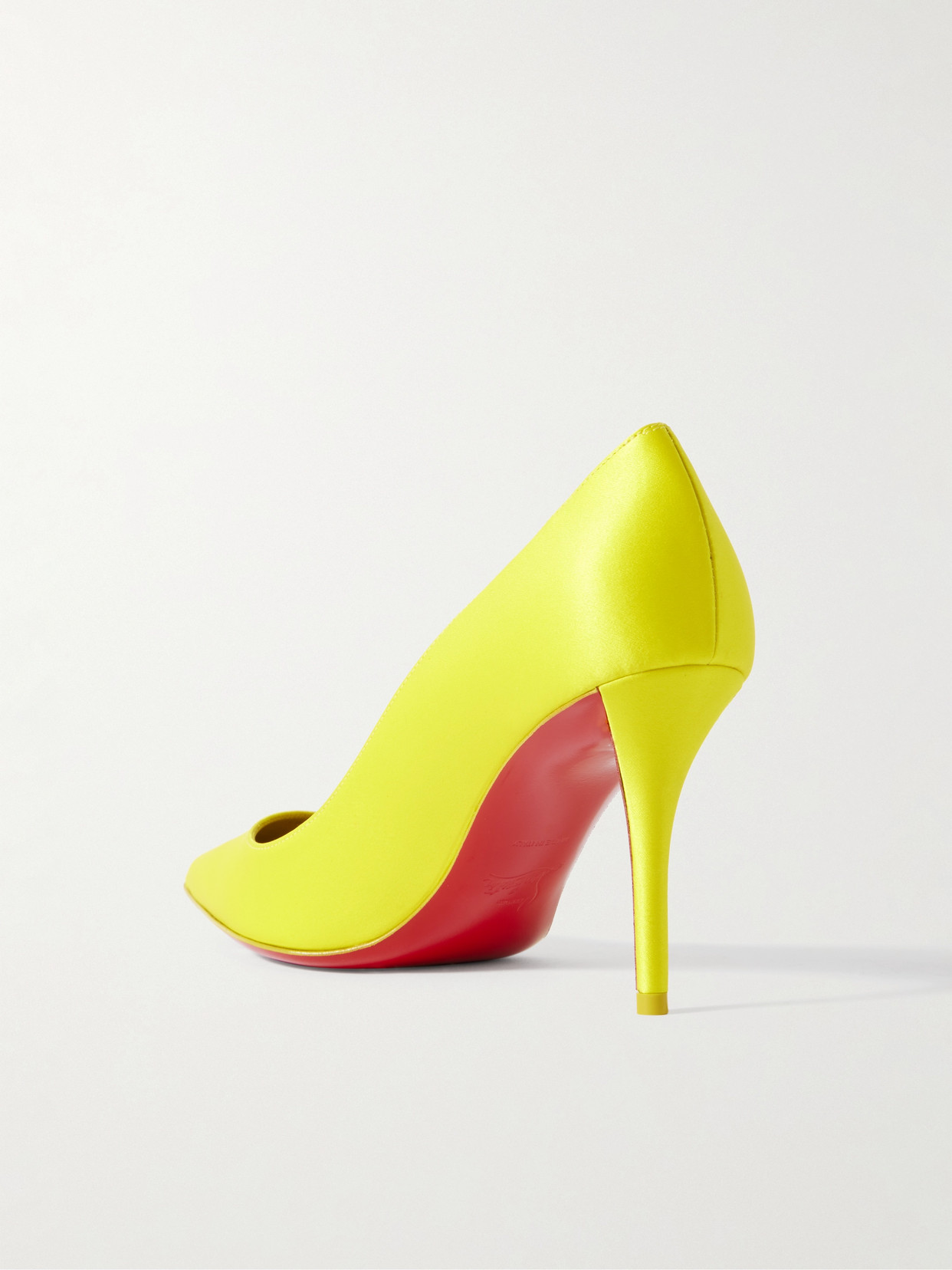 Christian Louboutin Apostropha 80 Satin Pumps In Yellow