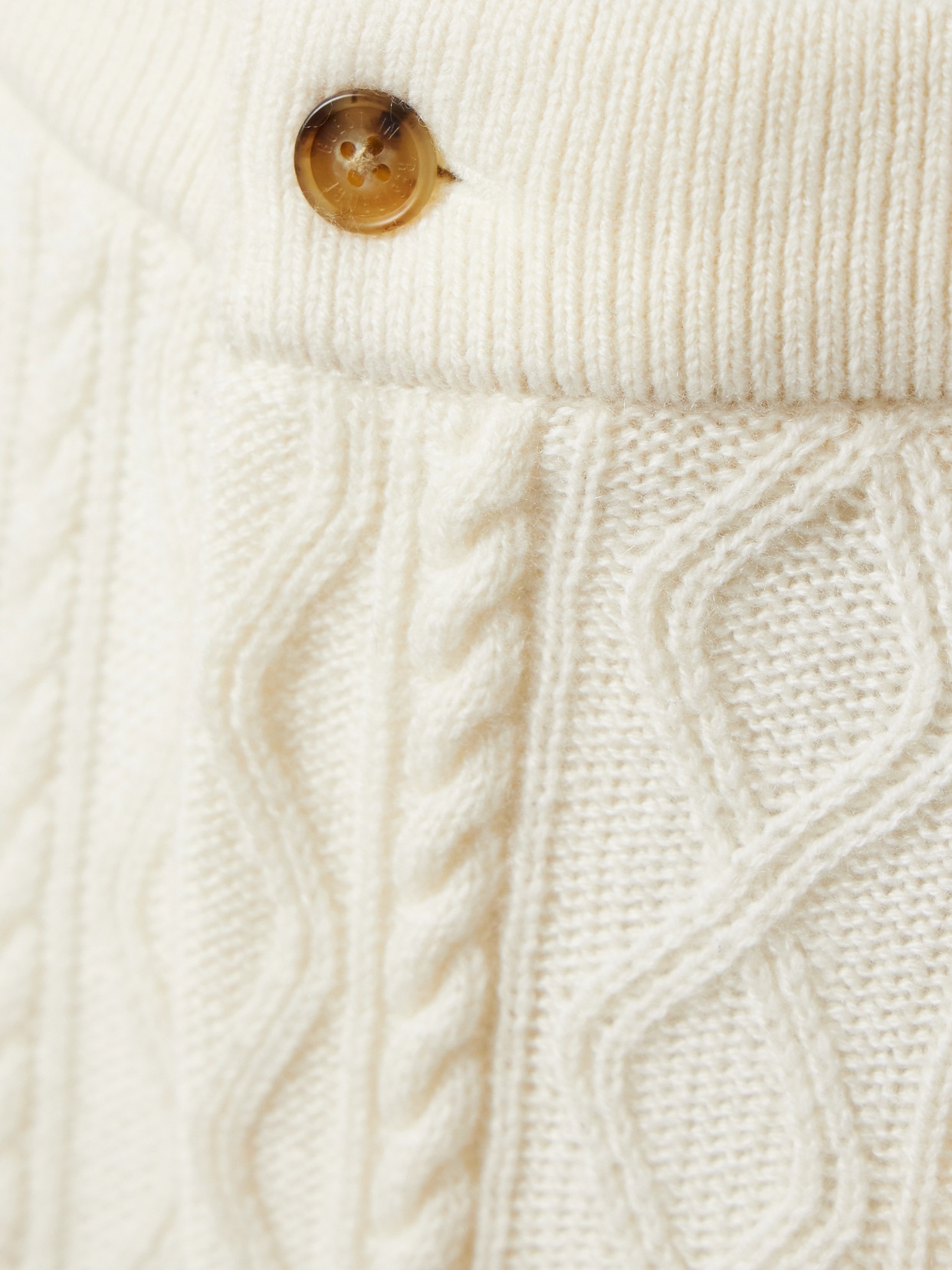Guest In Residence Cable-knit Wool And Cashmere-blend Straight-leg Pants In Cream