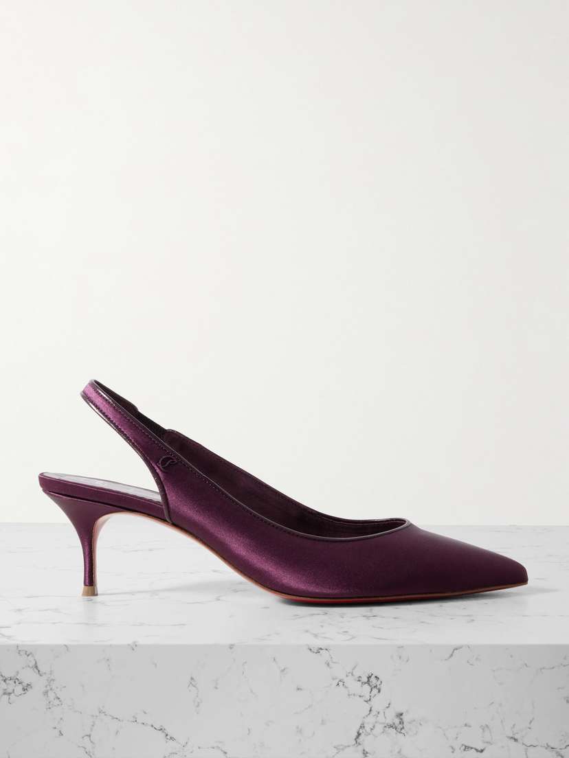 Christian Louboutin Sporty Kate 55 Satin-crepe Slingback Pumps