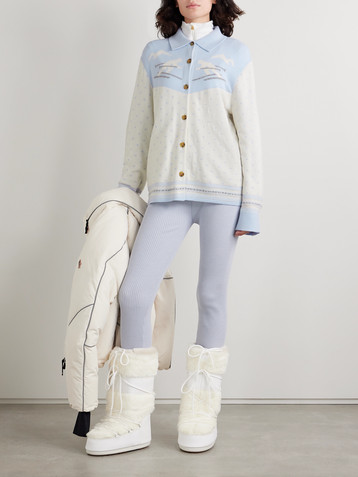 Guest In Residence Downhill wool and cashmere-blend jacquard cardigan