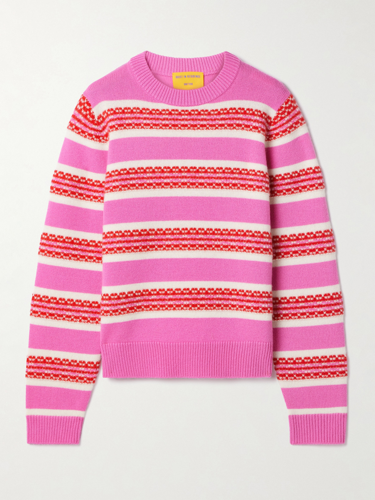 Guest In Residence Fair Isle Cashmere-jacquard Sweater In Red