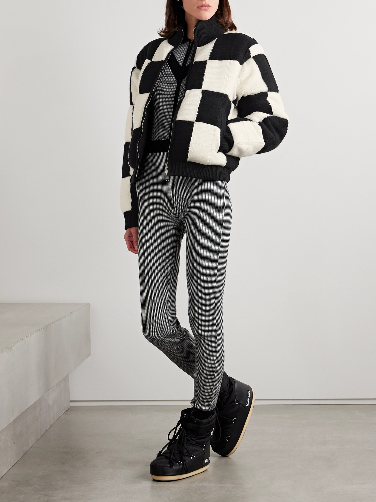 GUEST IN RESIDENCE CHECKED PADDED QUILTED WOOL AND CASHMERE-BLEND JACKET