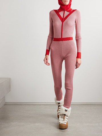 Guest In Residence Speed Skate ribbed striped merino wool-blend jumpsuit