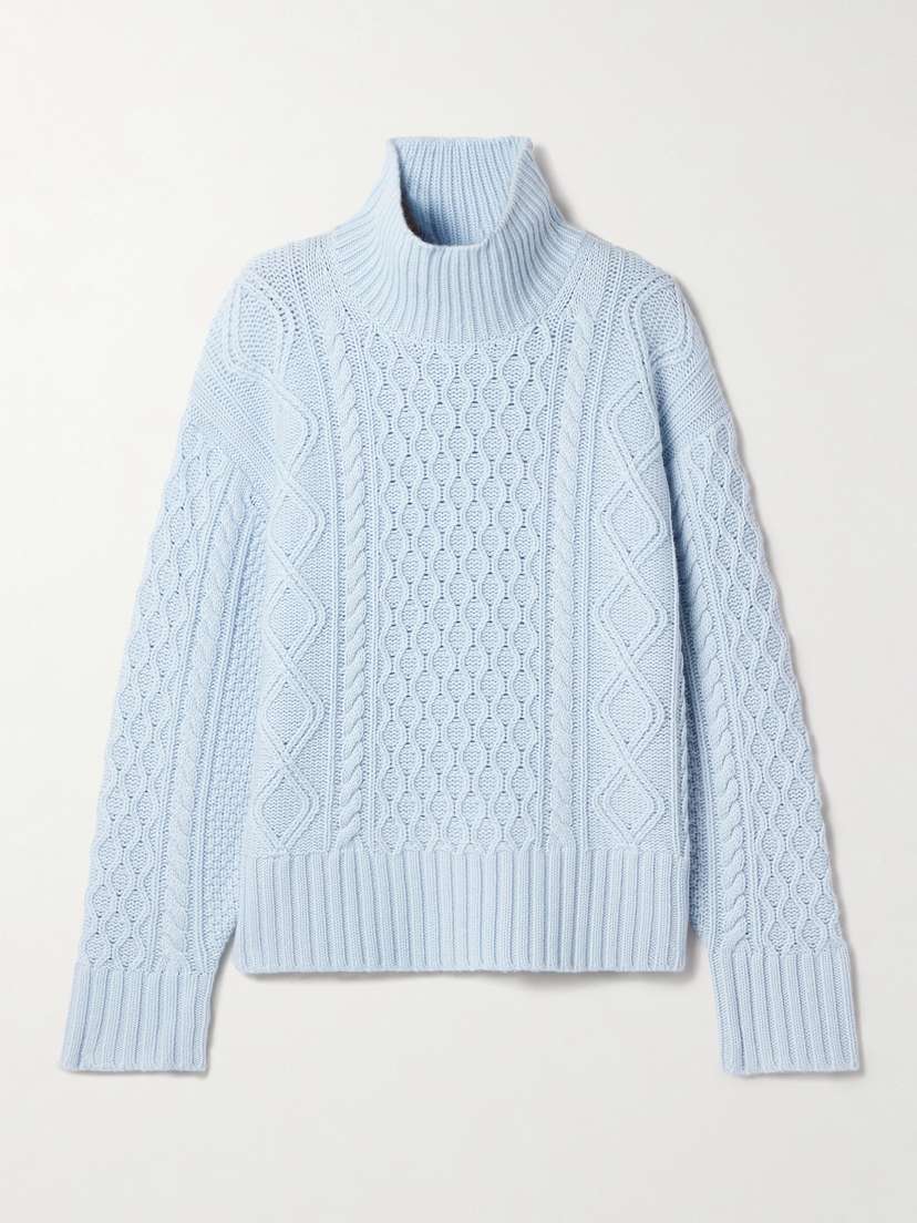 Guest In Residence Cable-knit Wool And Cashmere-blend Turtleneck Sweater