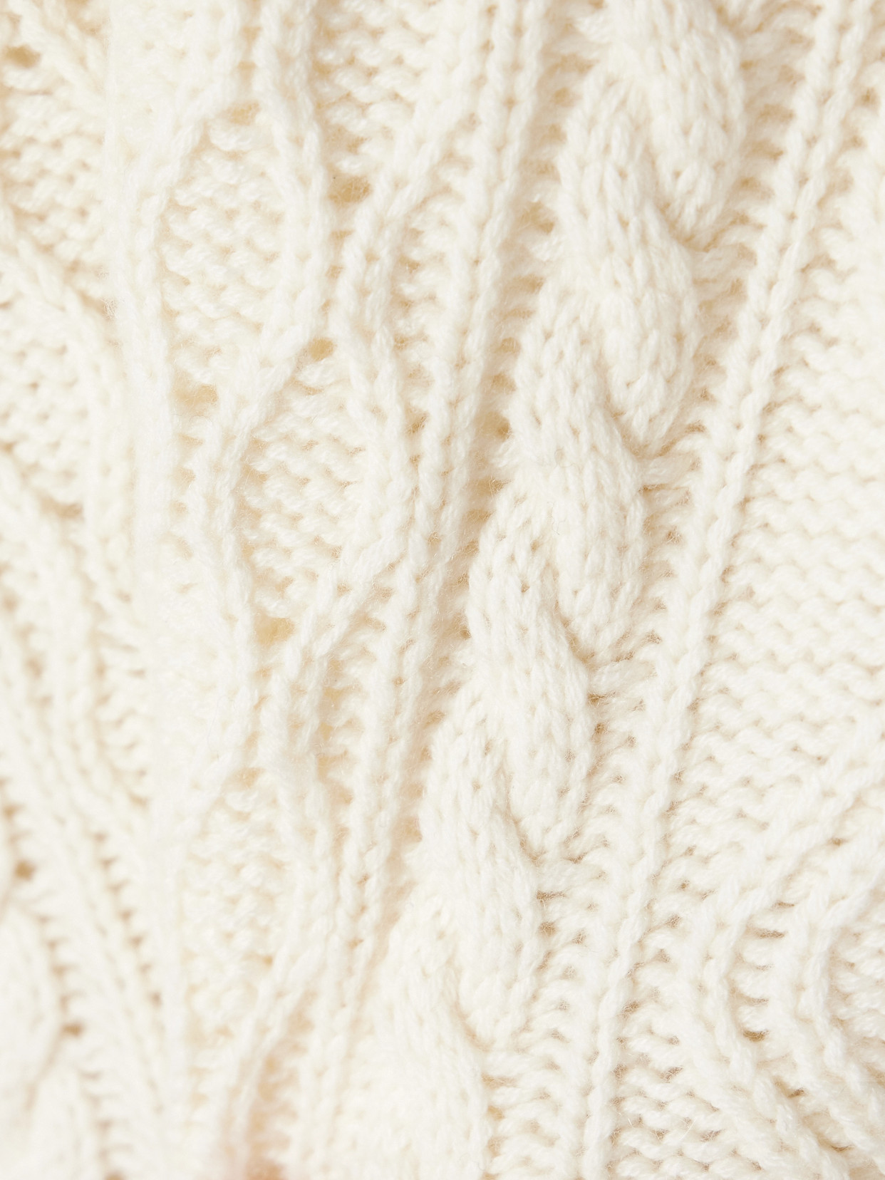 Guest In Residence Cable-knit Wool And Cashmere-blend Turtleneck Sweater In Cream