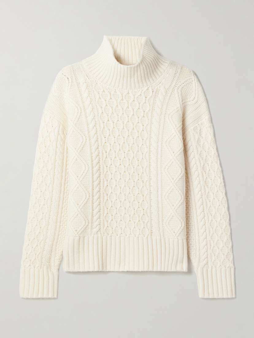 Guest In Residence Cable-knit Wool And Cashmere-blend Turtleneck Sweater