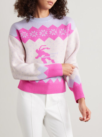 Guest In Residence Downhill jacquard-knit wool and cashmere-blend sweater