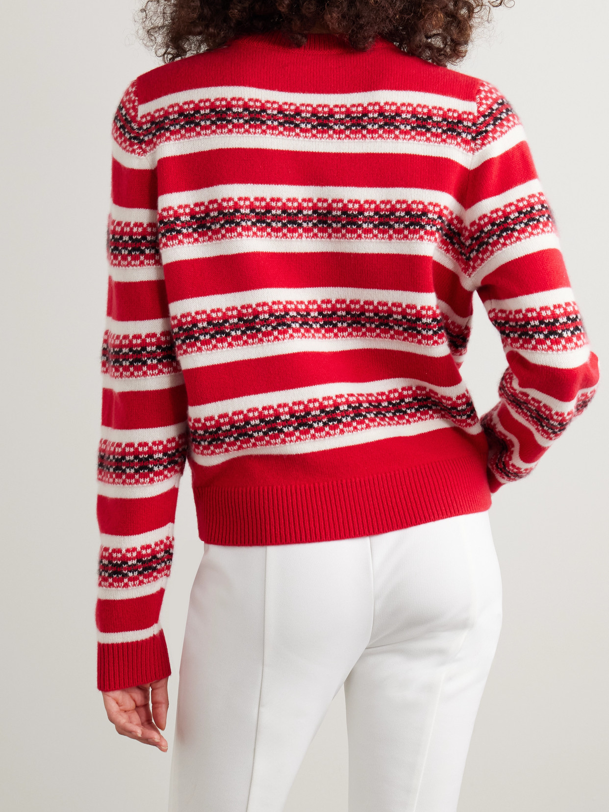 Guest In Residence Fair Isle Cashmere-jacquard Sweater In Red