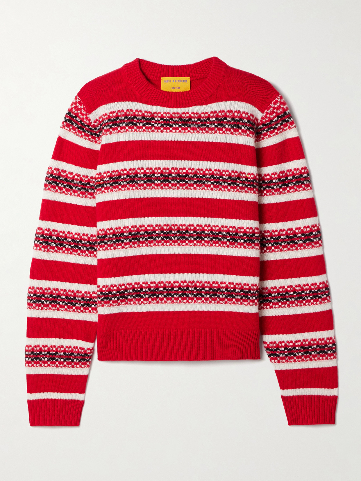 Guest In Residence Fair Isle Cashmere-jacquard Sweater In Red