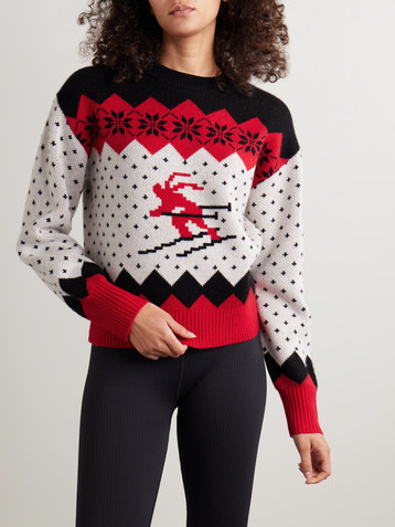Guest In Residence Downhill jacquard-knit wool and cashmere-blend sweater